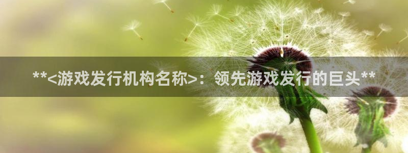 蓝狮品牌logo：**<游戏发行机构名称>：领先游戏发行的巨头**
