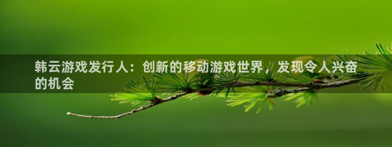蓝狮在线注册登录：韩云游戏发行人：创新的移动游戏世界，发现令人兴奋
的机会